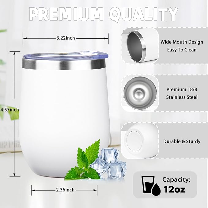 12oz/4 Pack Stainless Steel Wine Tumbler - Image 2
