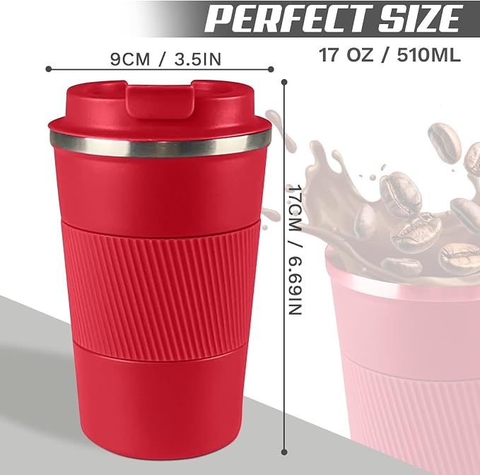Vacuum Insulated Stainless Steel Travel Coffee Mug, Leak Proof Cup - Image 4