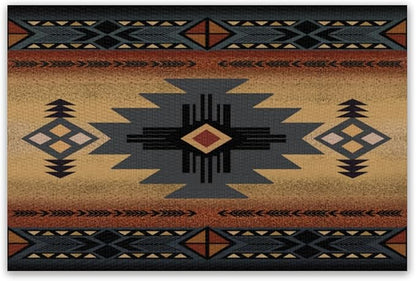 Aztec Southwest Placemats Rustic Tribal Geometric Decorative Table Mat Antique Native Heat Resistant Place Mats for Dining Kitchen Party Holiday Decor 12x18Inch Set of 6
