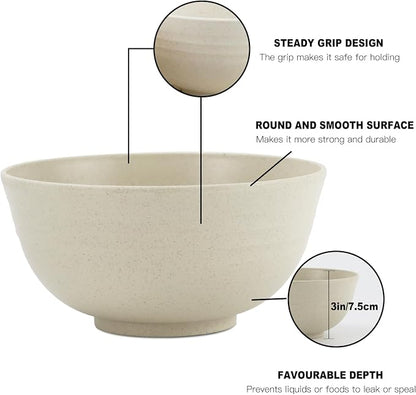 Unbreakable Cereal Bowls, Unbreakable Plastic Bowls Alternatives Set of 8 - Image 3