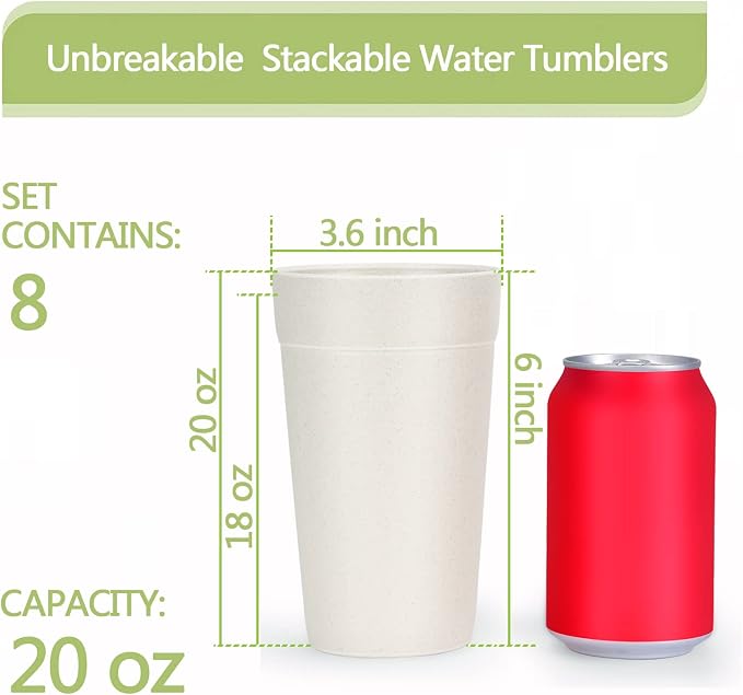 Homestockplus 20 Oz Tumbler Cups, Unbreakable Drinking Cups Microwave and - Image 3