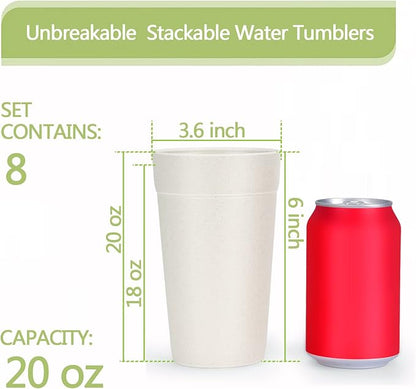 Homestockplus 20 Oz Tumbler Cups, Unbreakable Drinking Cups Microwave and - Image 3