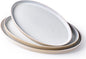 famiware Serving Platter, 16/14.6/12.9 Inch Serving Dishes for Entertaining, Party Serving Trays for Food, Buffet Oval Platters for Food, Large Plates for Turkey Cheese Appetizer, Cappuccino White