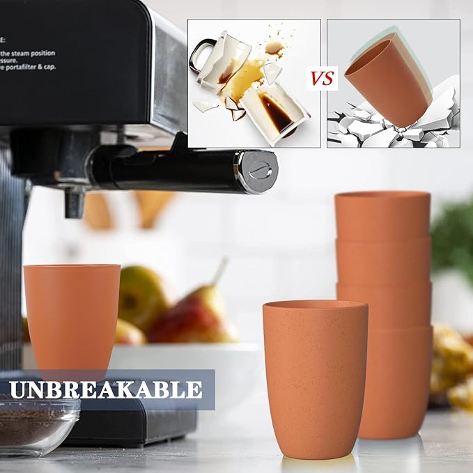 Homienly Plastic Cups Reusable Wheat Straw Cups 8 PCS a Good Alternative - Image 6