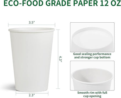 RACETOP 1000 pack 12 oz Disposable Coffee Cups, Hot Paper Cups Ideal - Image 5