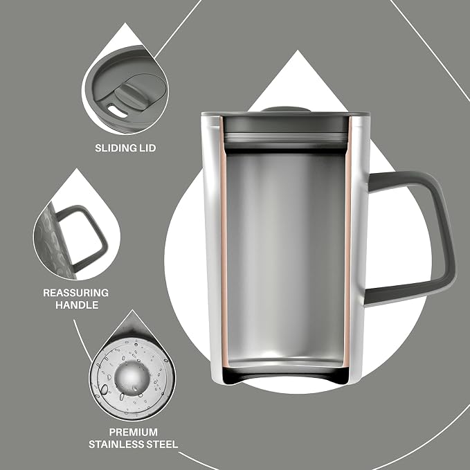 Ideus 16 oz Insulated Stainless Steel Coffee Mug - Image 3