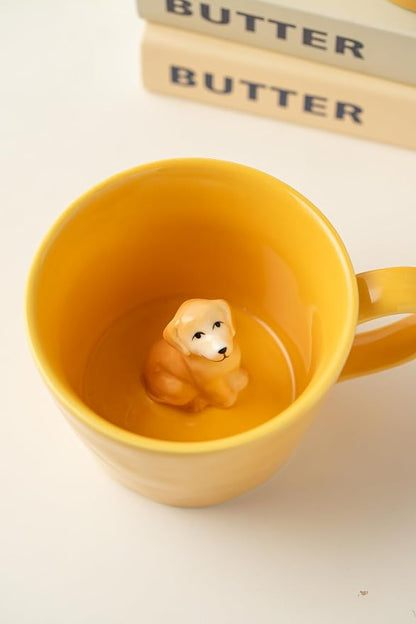 DIHOclub Dog Coffee Cup Hidden Ceramic Animal Inside Mug, Cute Cartoon Handmade - Image 2