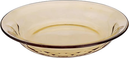 Sunflower Glass Dinnerware Set, 2 Diamond Bowls 5.1" x 2.8" and 2 Plates 9", Set of 4 Amber Glass,High Temperature Resistant Glass Dish, Dishwasher Safe