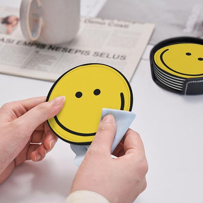 Smiley Face Coasters Set 6 Happy Face Coaster | - Image 5