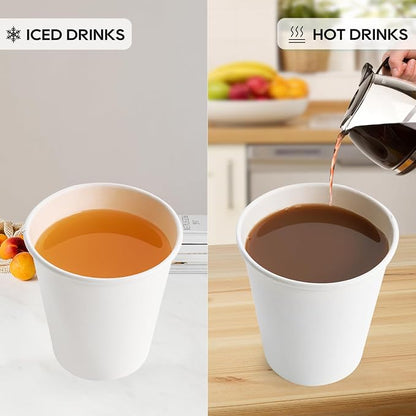 JOLLY PARTY 10 oz Paper Coffee Cups, Disposable Paper Coffee Cup - Image 6