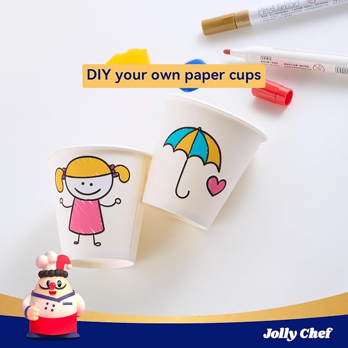 JOLLY CHEF 300 Pack Disposable Paper Coffee Cups 8 oz | Hot Beverages - Image 4