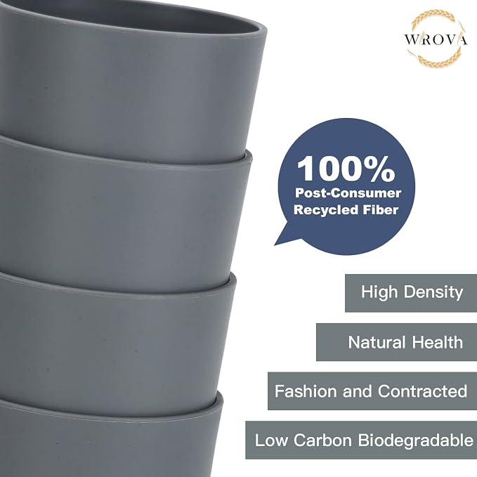 Wrova Wheat Straw Cups 8 PCS Good Alternative to Plastic Reusable Cups 20 oz - Image 4