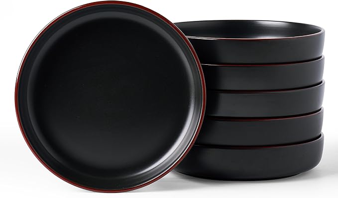 famiware Mercury Pasta Bowls Set of 6, 33 oz Large Salad Bowls, Lead-free and by Famiware