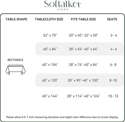 Softalker Large Rectangular Table Cloth Green 120x60 inch Linen Textured Tablecloth Waterproof, Stain and Wrinkle Resistant, Extra Lang Table Cloth for 6/8 Foot Rectangle Tables Decor Christmas