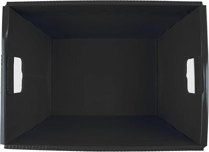 Hudson Exchange 18.25 x 13.25 x 11.75 (3 Pack) Corrugated Space Age Handled Storage Container Mail Tote, Black