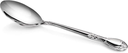New Star Foodservice Rose Pattern 18/0 Stainless Steel Teaspoon, Commercial - Image 2