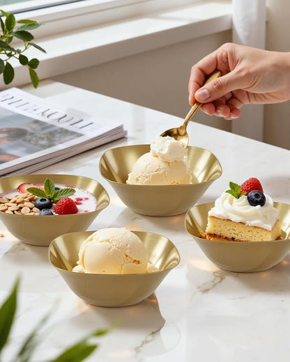 bUCLA 50Pack Gold Plastic Small Bowls - 8oz Disposable Ice - Image 6