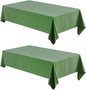 2 Pack Rectangle Tablecloth, 52x70 inch, Water Resistant Wrinkle Free Linen Textured Table Cloth Washable, Decorative Fabric Table Cover for Dining, Party and Camping, Green