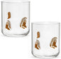 Skylety 2 Pack Icon Juice Glasses, 14 oz Stemless Glass Cups, Juice Cocktail by Skylety