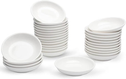 UIBFCWN 3 Oz Ceramic Dipping Bowls, Soy Sauce Dishes Set of 30, Dipping Sauce Cups/Bowls/Dishes for Kitchen, Mini Appetizer Plates for Condiment Sushi Ketchup BBQ Party, 4 Inch