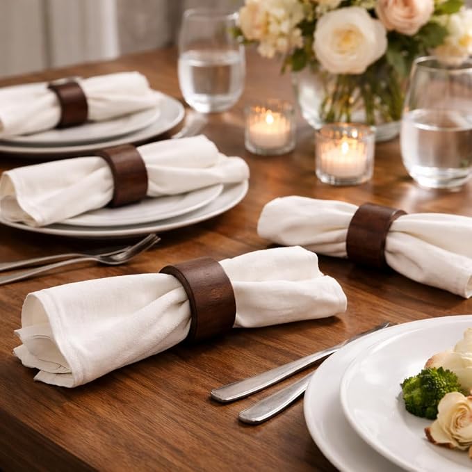Handcrafted Wood Napkin Rings Set, Wood Napkin Holders, 2 Inch, Hand Made by - Image 7