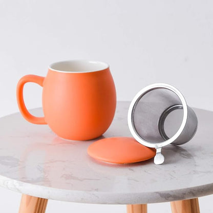 Yundu 12 OZ Matte Orange Ceramics Teacup - Image 6