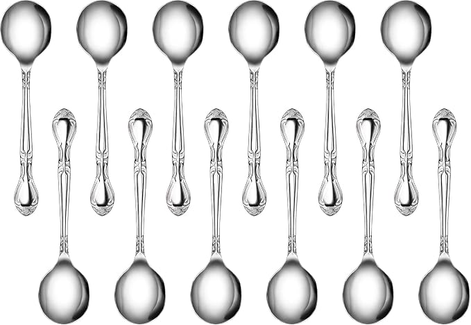 New Star Foodservice Rose Pattern 18/0 Stainless Steel Bouillon Spoon, by NewStarFoodservice