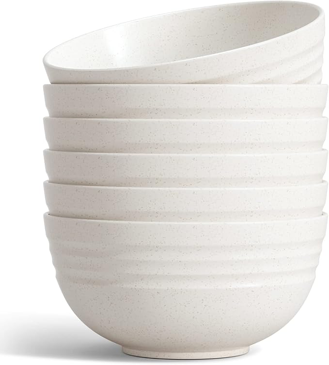 【Non Ceramic】 68 Oz Salad Bowls, Large Serving Bowls 6 Pcs Unbreakable Ramen by Homestockplus