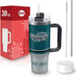 30 oz Tumbler with Handle and Straw,Car cup,Coffee Mug,100% Leakproof Insulated Tumbler with Lid and Straw,Made of Stainless Steel,Cup Holder Friendly Base,Classic Collection Gifts for Fans