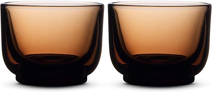 Fellow Pirch Cortado Cups 4.5 oz, Weighted Soda Lime Glass Amber | Curved by Unknown