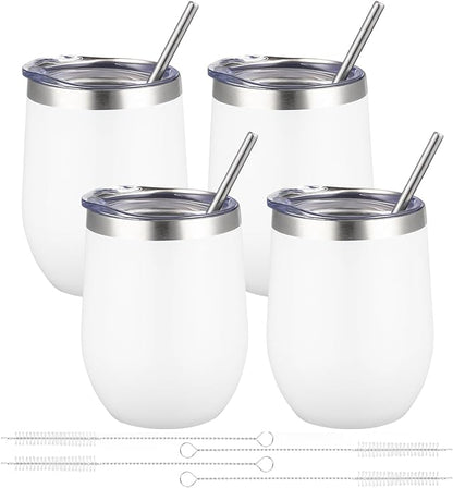 12oz/4 Pack Wine Tumbler Glasses by YEBTSLife