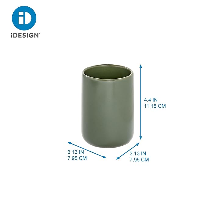 iDesign Ceramic Tumbler Cup, Moss | Earth Collection - Image 4