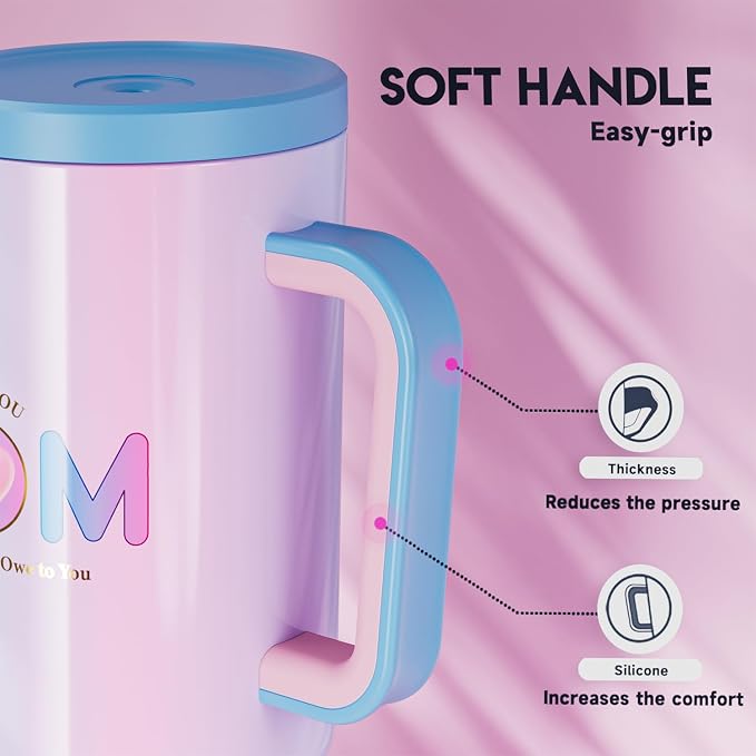 Meoky 40 oz Tumbler with Handle and Straw: Stainless Steel Insulated Tumbler - Image 6