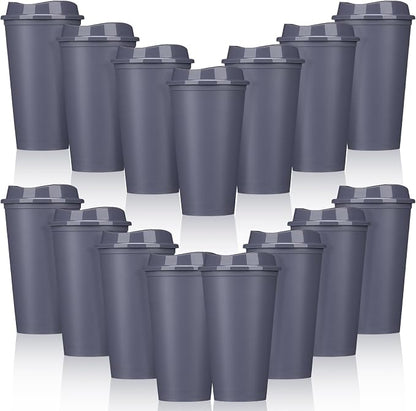 Domensi 15 Pack Reusable Plastic Coffee Cups by Domensi