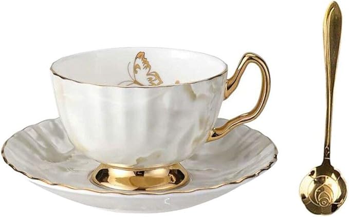 Bone China Cup and Saucer Set- Butterfly and Elegance by YBK+Tech