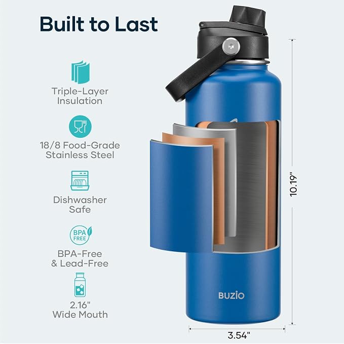 BUZIO Triple Wall Vacuum Water Bottle - Image 4