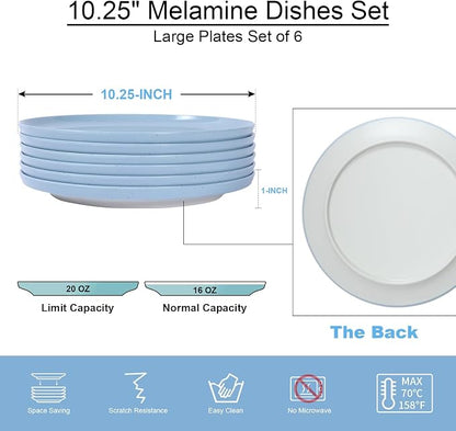 Webbylee 10.25" Melamine Dinner Plates Set of 6 - Image 2