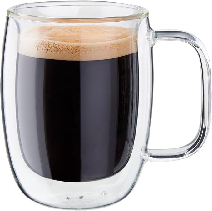 ZWILLING Sorrento Plus 2-pc Double-Wall Espresso Glass Mug Set by Zwilling
