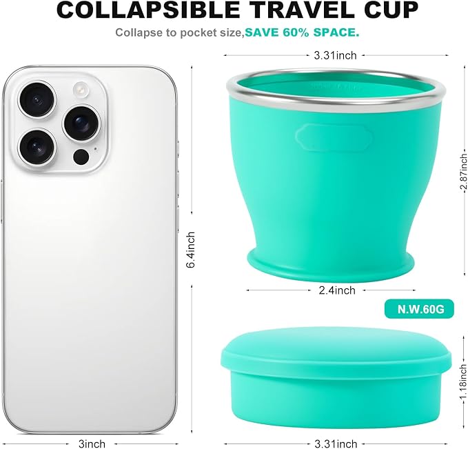 Collapsible Travel Cup, BPA-Free Reusable Water Cup | Lightweight Drinking Cups - Image 4