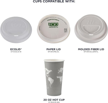 ECO PRODUCTS Compostable Disposable World Art 20oz Large Coffee Cups, Renewable - Image 6