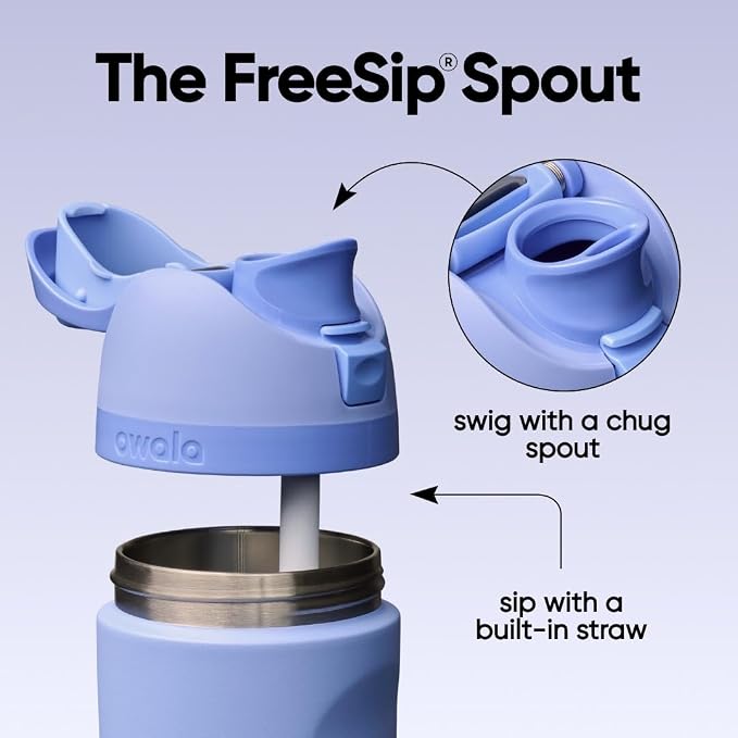 Owala FreeSip Stainless Steel Water Bottle 24 oz Out of the Blue - Image 3