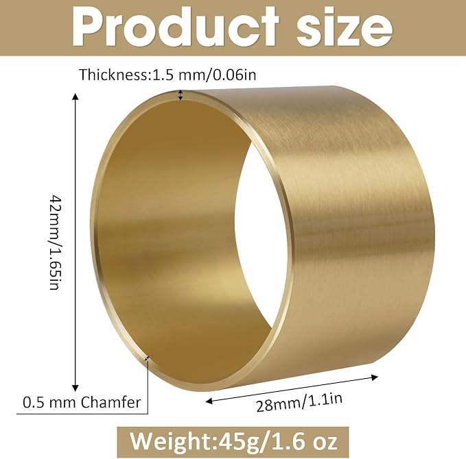 Solid Brass Napkin Rings Set of 6 Natural Brass Color Ring Retro Style Dining - Image 4