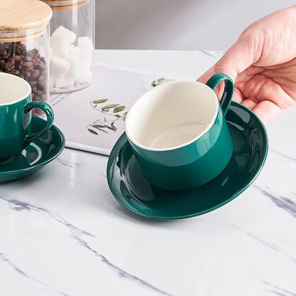YOLIFE 8oz Porcelain Stackable Cappuccino Cups - Image 7