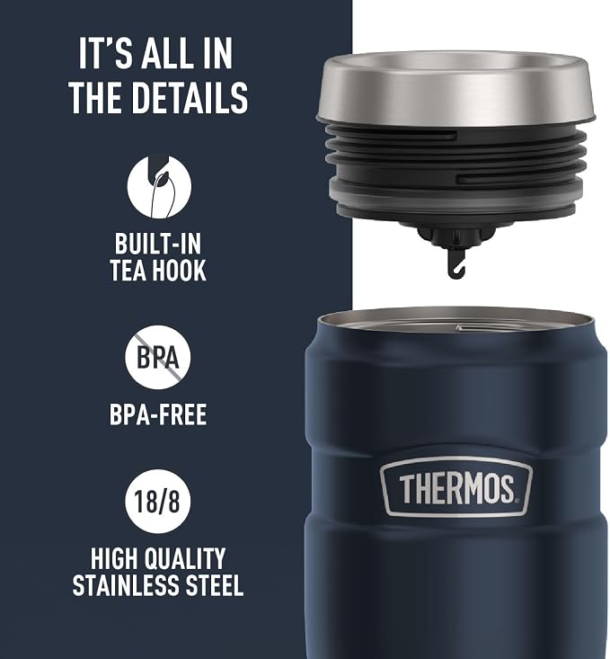 THERMOS Stainless King Stainless Steel Tumbler, Midnight Blue | - Image 4