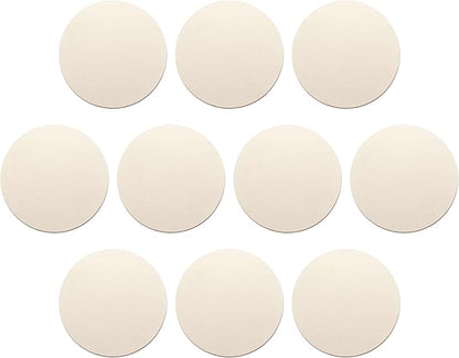 DISCOUNT PROMOS Ceramic Coasters Set of 10, Bulk Pack - 4 Inches with Cork Bottom Pad, Perfect for Hotel, Bar, Restaurant - Natural