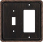 Henne Bery Rope Edge Decorative Wall Plate Switch Plate Outlet Cover (Toggle/Decorator, Aged Bronze)