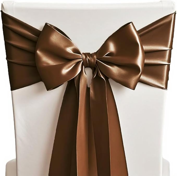 10 Pack Brown Table Runner 12 X 108 Inches Wedding Satin Table Runner - Image 5