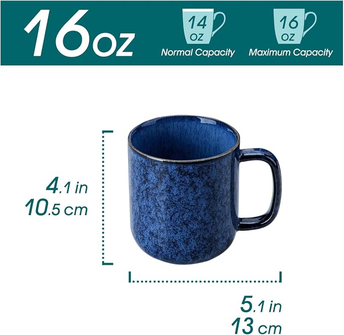 vancasso STARRY Coffee Mugs Set, 16 oz Ceramic Coffee Cups - Image 2