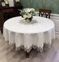 Sandweek Washable Lace Tablecloth Floral Embroidered Tablecloth Wrinkle Free & by Unknown
