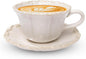 Ceramic Latte Cup with Saucer, 12 OZ Cappuccino Cup Vintage Cafe Art Cups by Unknown